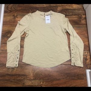 Free People Hooked on You Cotton Embroidered-Cuff